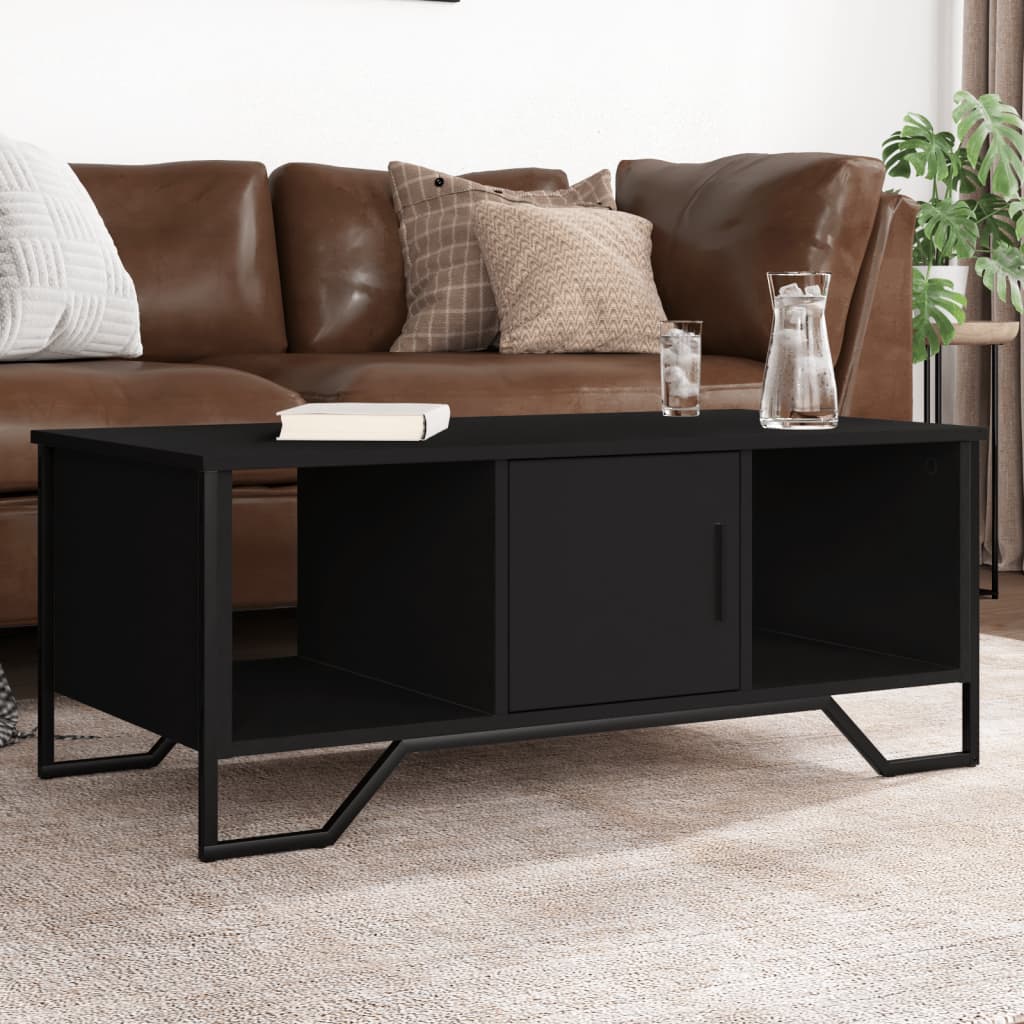Coffee Table Black 100x51x40 cm Engineered Wood - vid-848489 - Design Hut