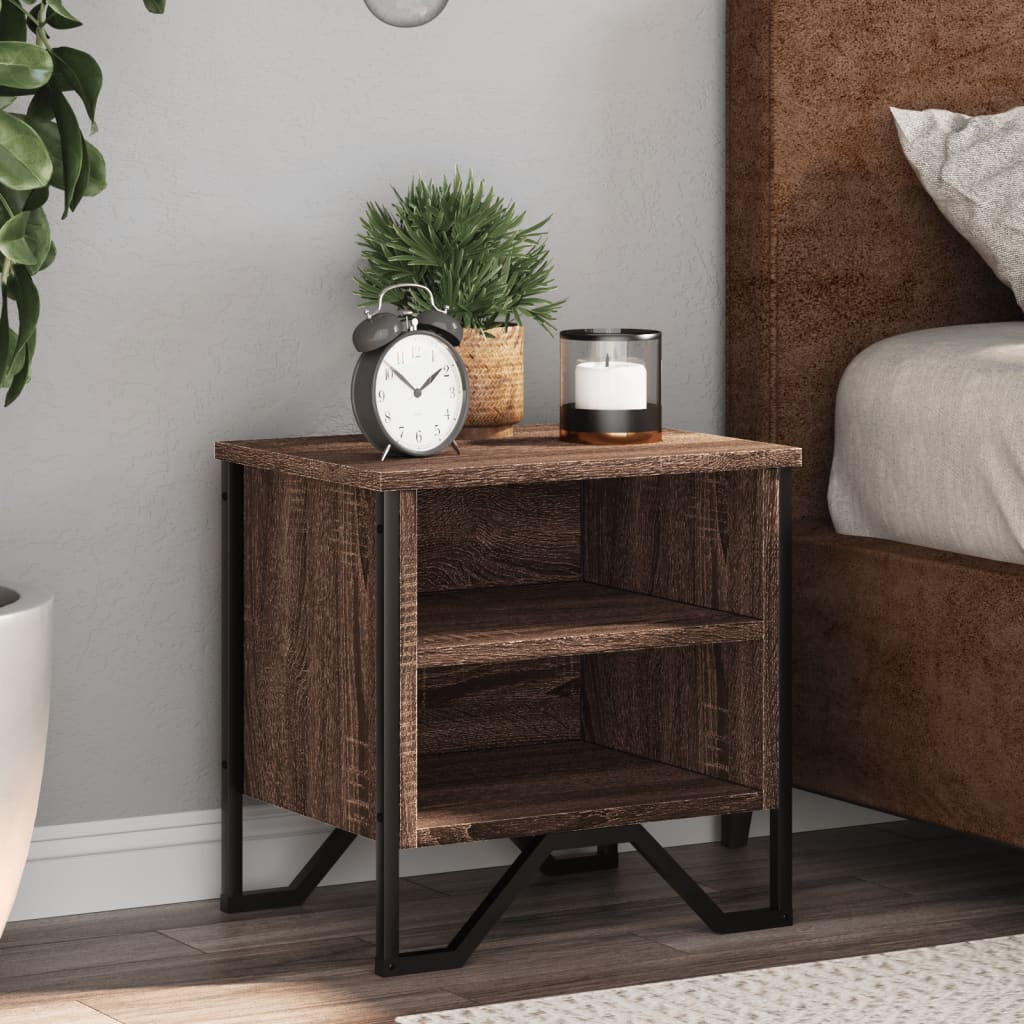Bedside Cabinet Brown Oak 40x30x40 cm Engineered Wood - Design Hut