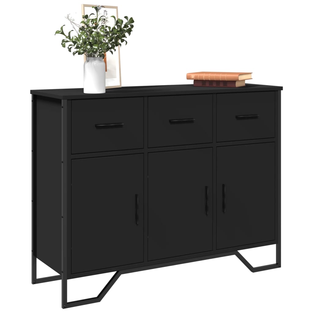 Sideboard Black 97x32.5x74.5 cm Engineered Wood - Decor Base