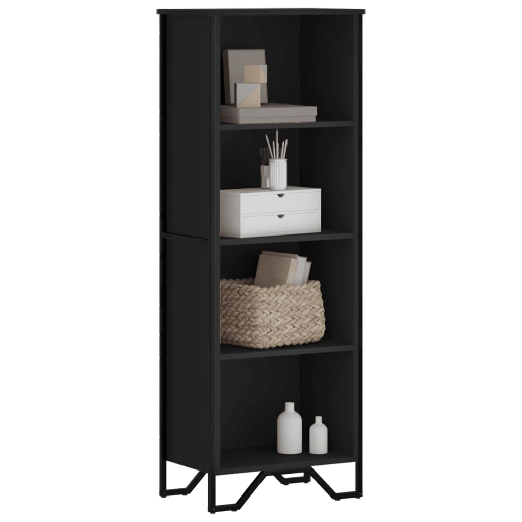 Bookcase Black 50x31x137.5 cm Engineered Wood - Charlotte Dunes
