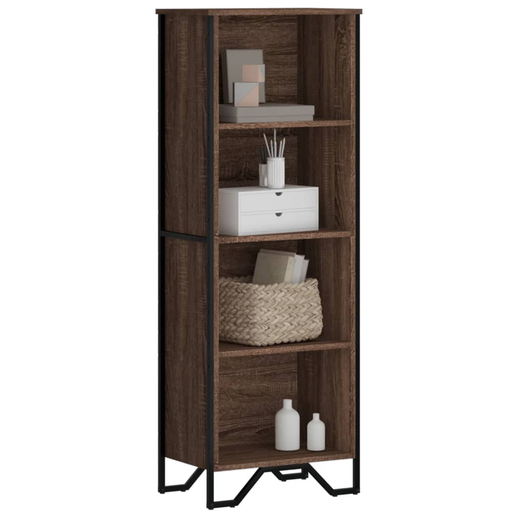 Bookcase Brown Oak 50x31x137.5 cm Engineered Wood - Charlotte Dunes