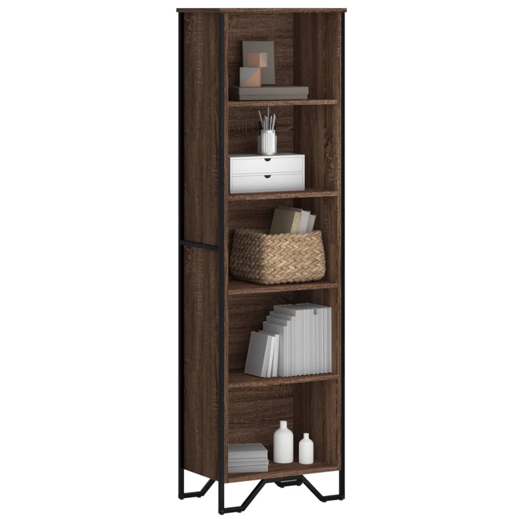 Bookcase Brown Oak 50x31x169 cm Engineered Wood - Charlotte Dunes