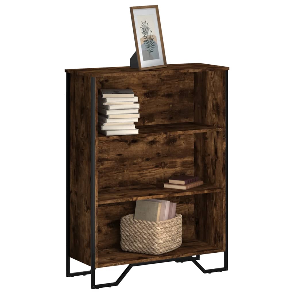 Bookcase Smoked Oak 80x31x106 cm Engineered Wood - Charlotte Dunes