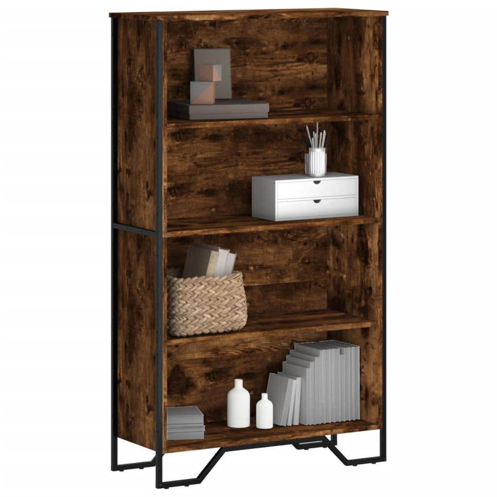 Bookcase Smoked Oak 80x31x137.5 cm Engineered Wood - Charlotte Dunes