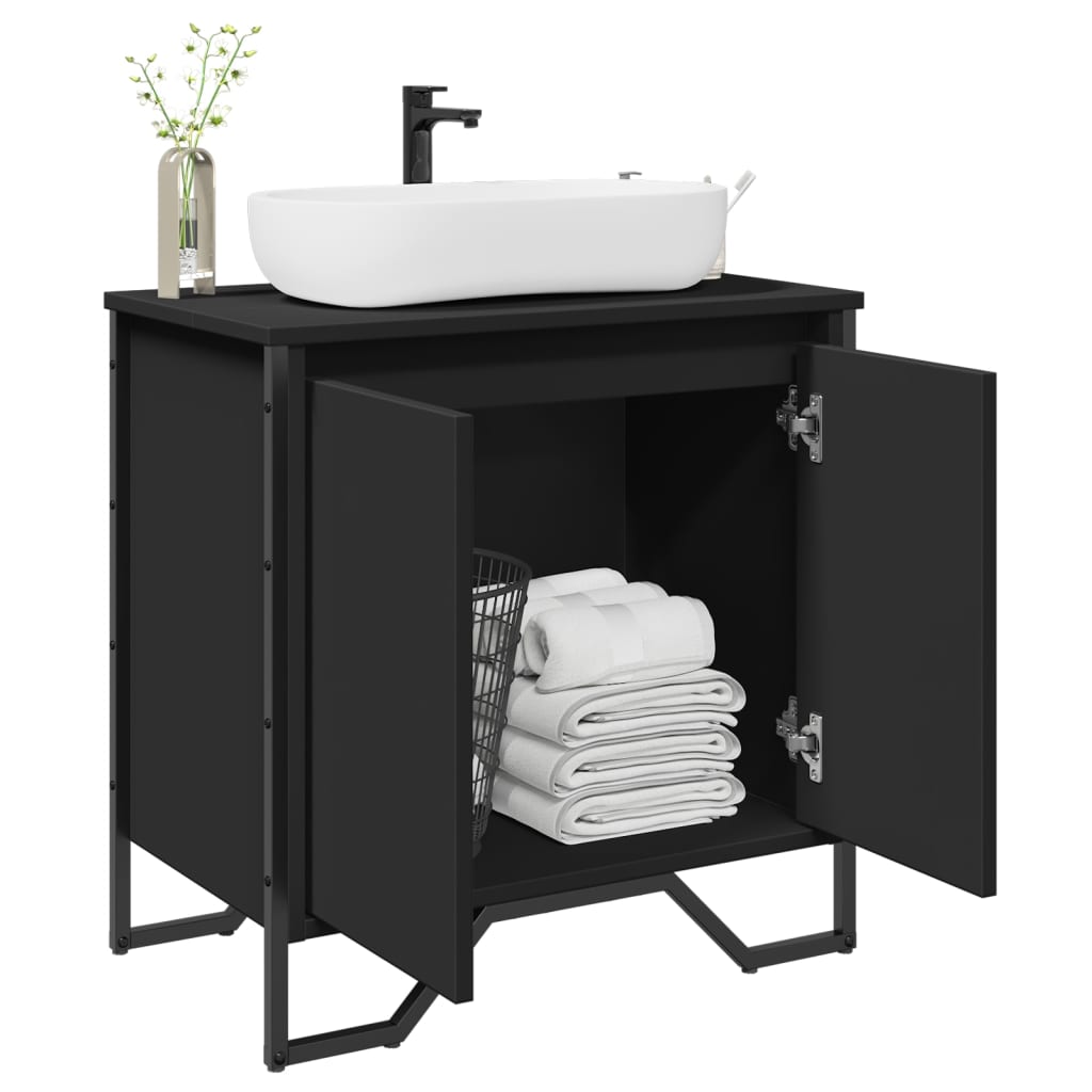 Bathroom Sink Cabinet Black 60x35x60 cm Engineered Wood - Discount Dealers