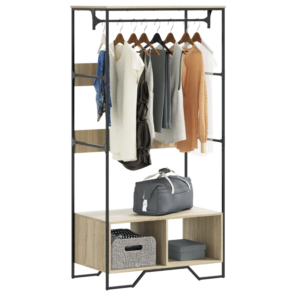 Wardrobe Sonoma Oak 90x50x180 cm Engineered Wood - Charlotte Dunes
