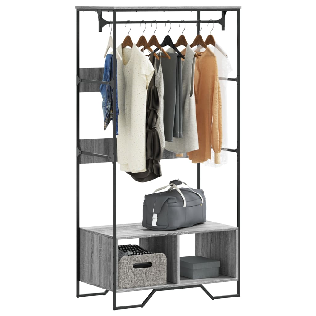 Wardrobe Grey Sonoma 90x50x180 cm Engineered Wood - Charlotte Dunes