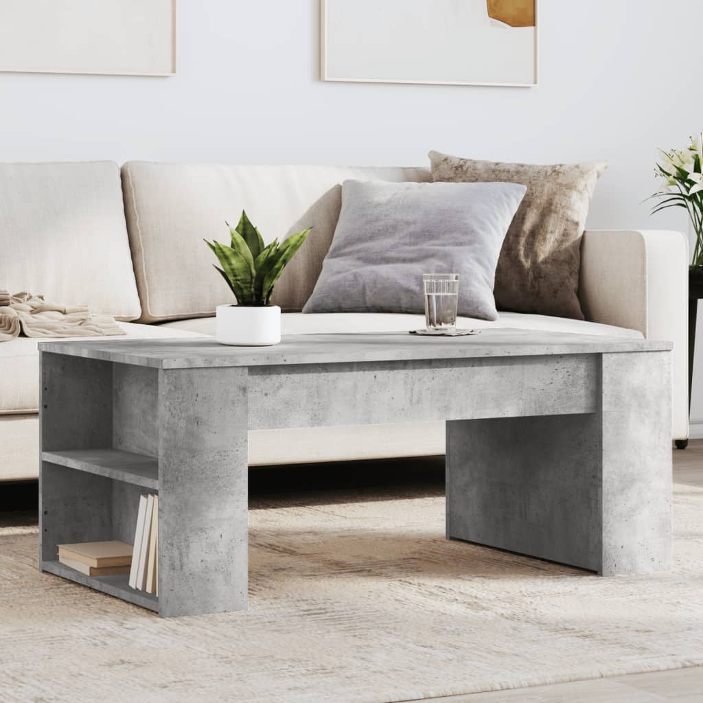 Coffee Table Concrete Grey 102x55x42 cm Engineered Wood - vid-831856 - Design Hut