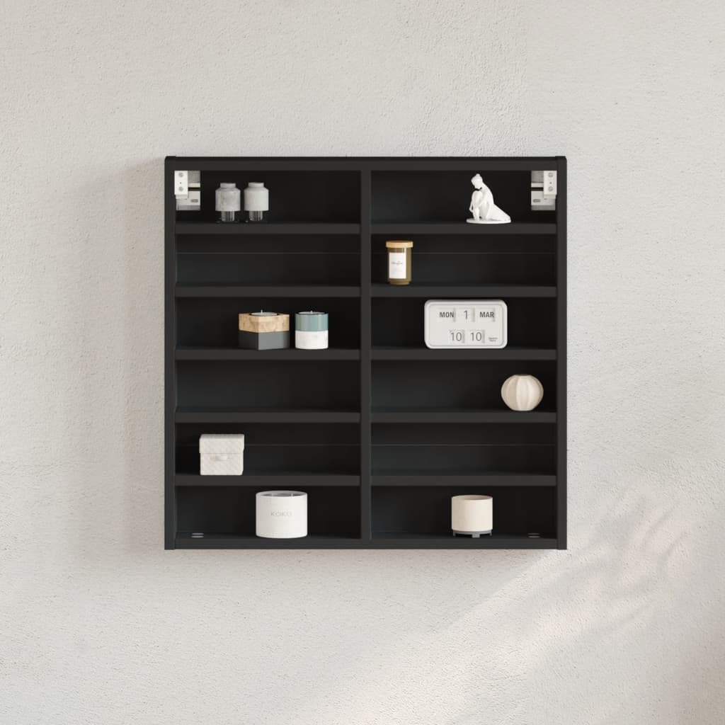 Vitrine Cabinet Black 60x8.5x58 cm Engineered Wood - Discount Dealers