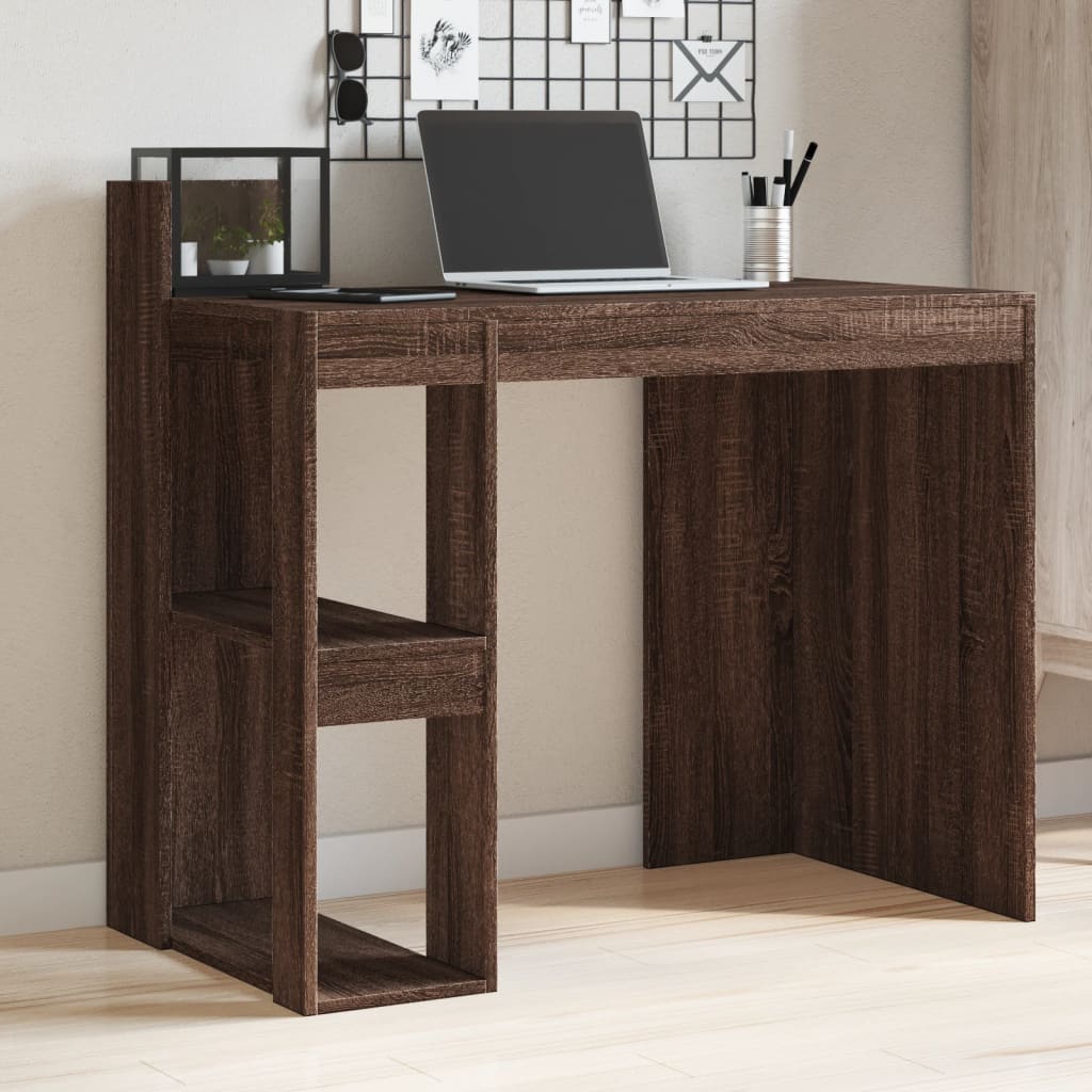 Office Desk Brown Oak 103.5x56.5x94 cm Engineered Wood - Direct Imports