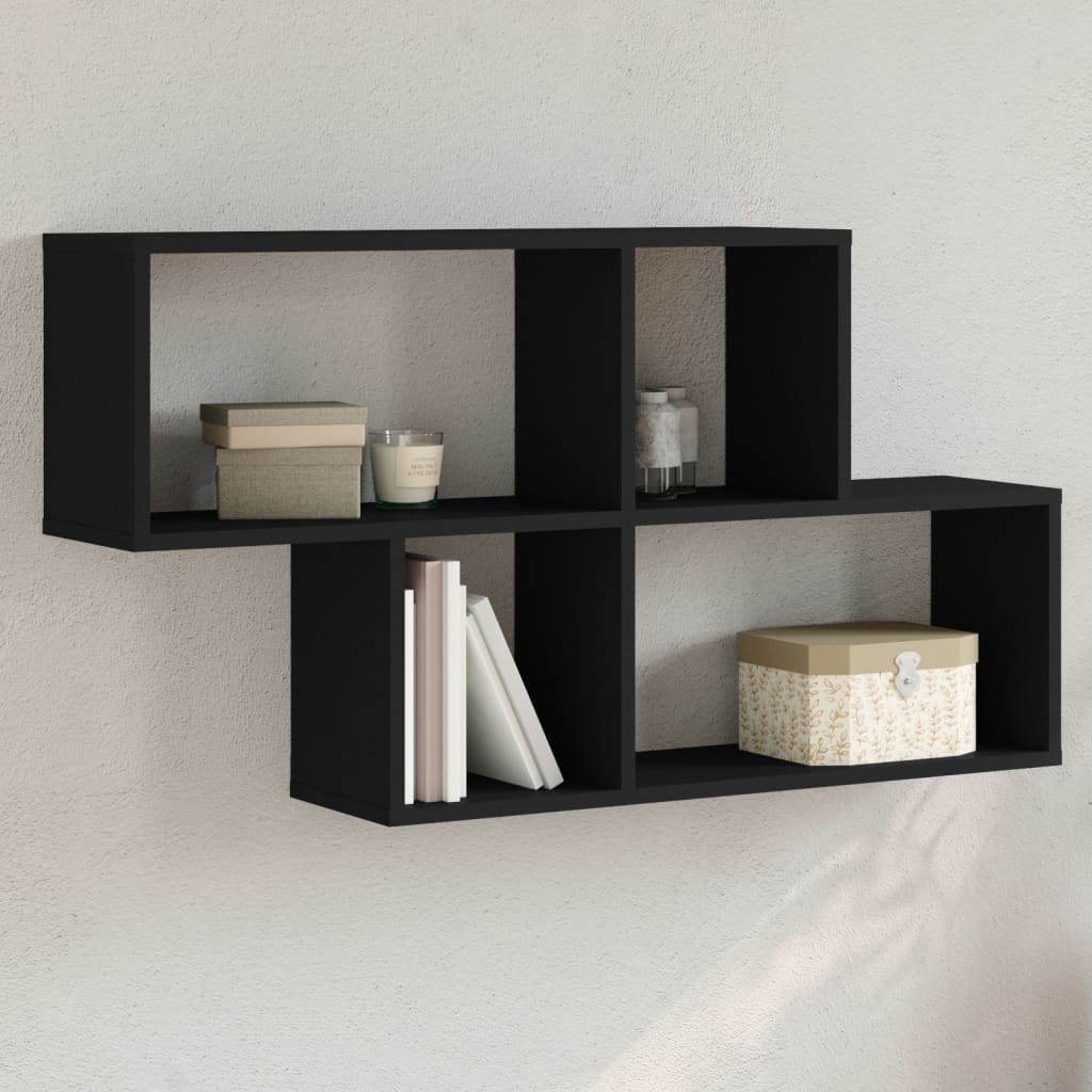 Wall Shelf Black 100x20x53 cm Engineered Wood - Discount Dealers