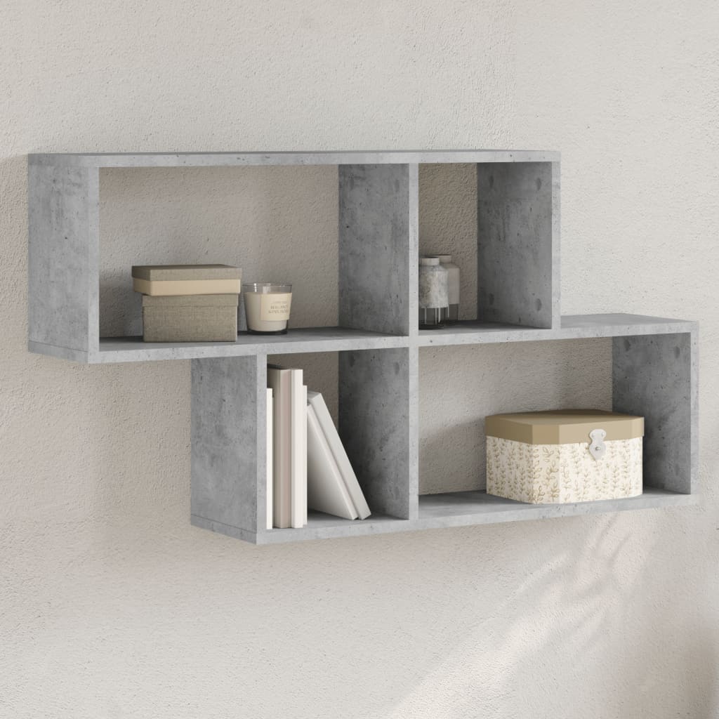Wall Shelf Concrete Grey 100x20x53 cm Engineered Wood - Discount Dealers