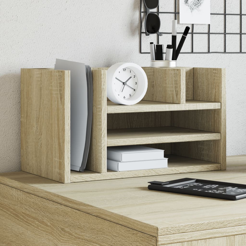 Desk Organiser Sonoma Oak 44.5x24x25 cm Engineered wood - Charlotte Dunes