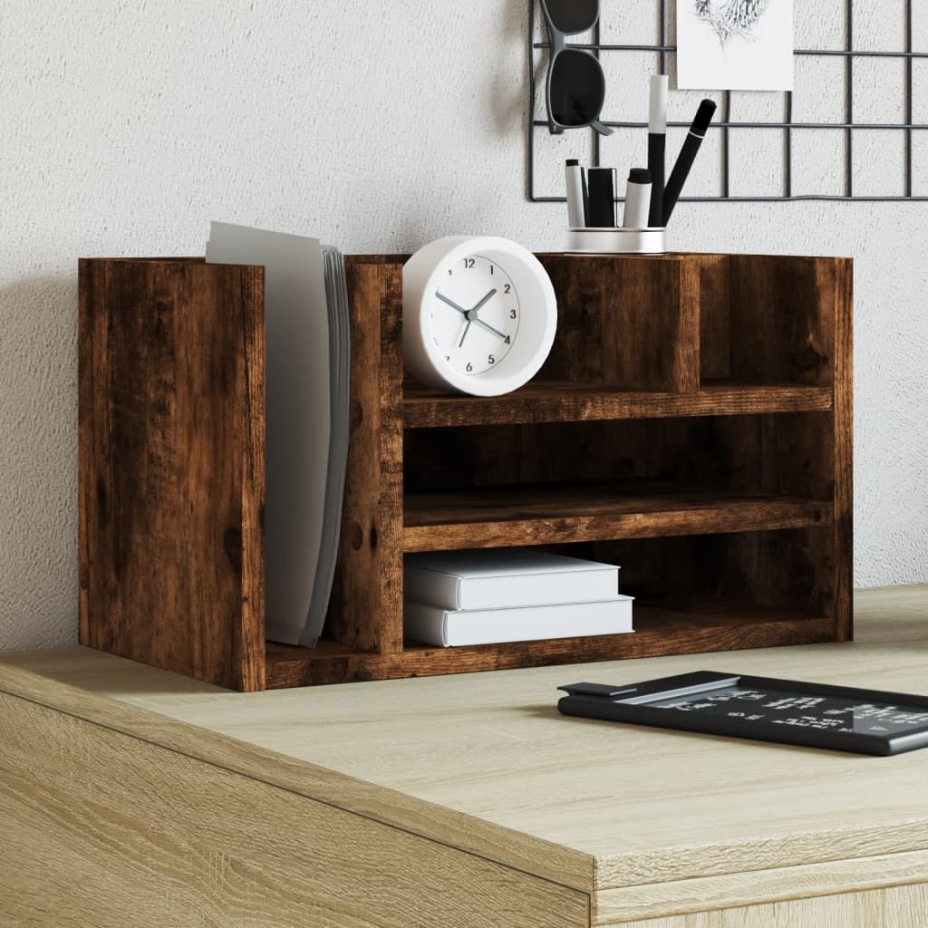 Desk Organiser Smoked Oak 44.5x24x25 cm Engineered wood - Charlotte Dunes