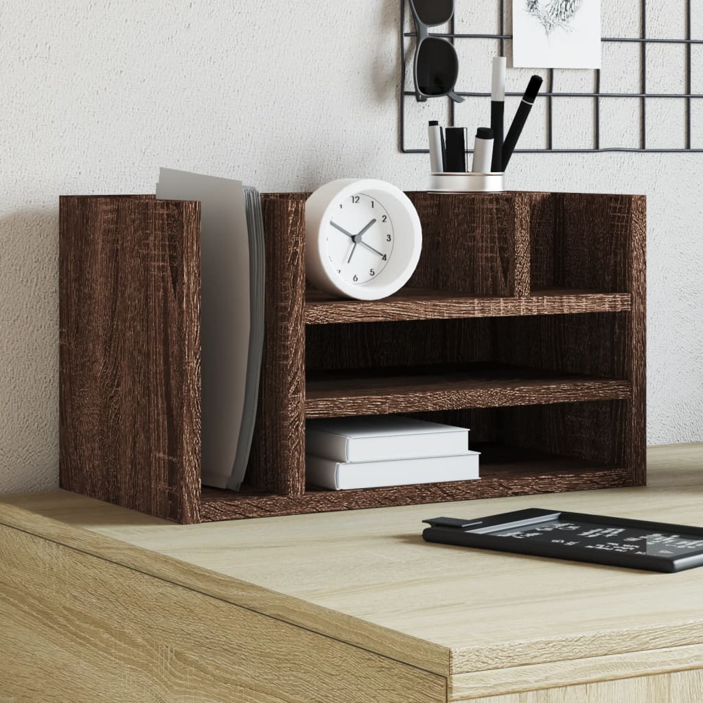 Desk Organiser Brown Oak 44.5x24x25 cm Engineered wood - Charlotte Dunes