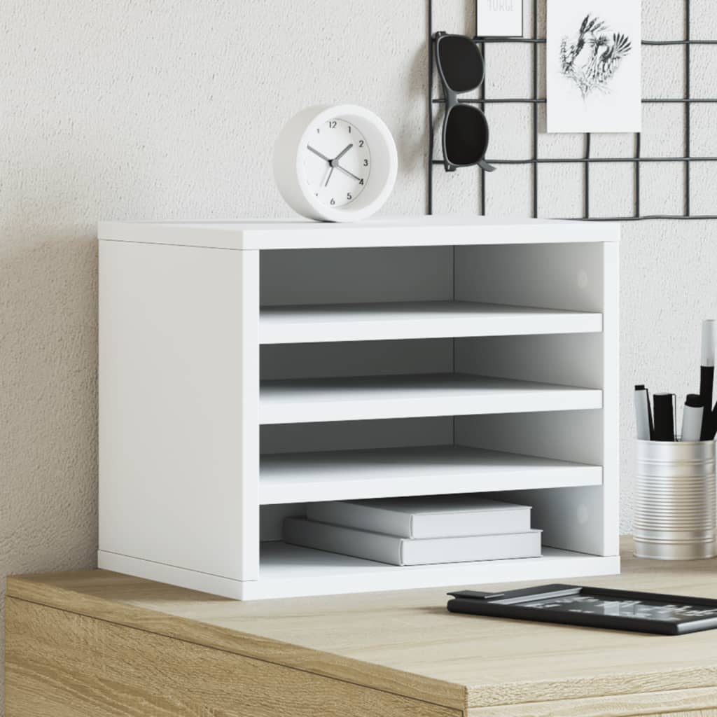 Desk Organiser White 36x26x29.5 cm Engineered wood - Design Hut