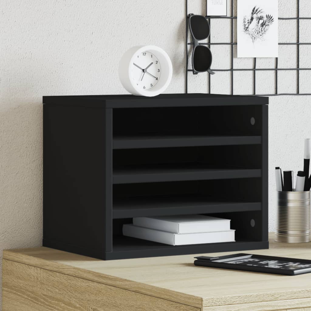 Desk Organiser Black 36x26x29.5 cm Engineered wood - Design Hut