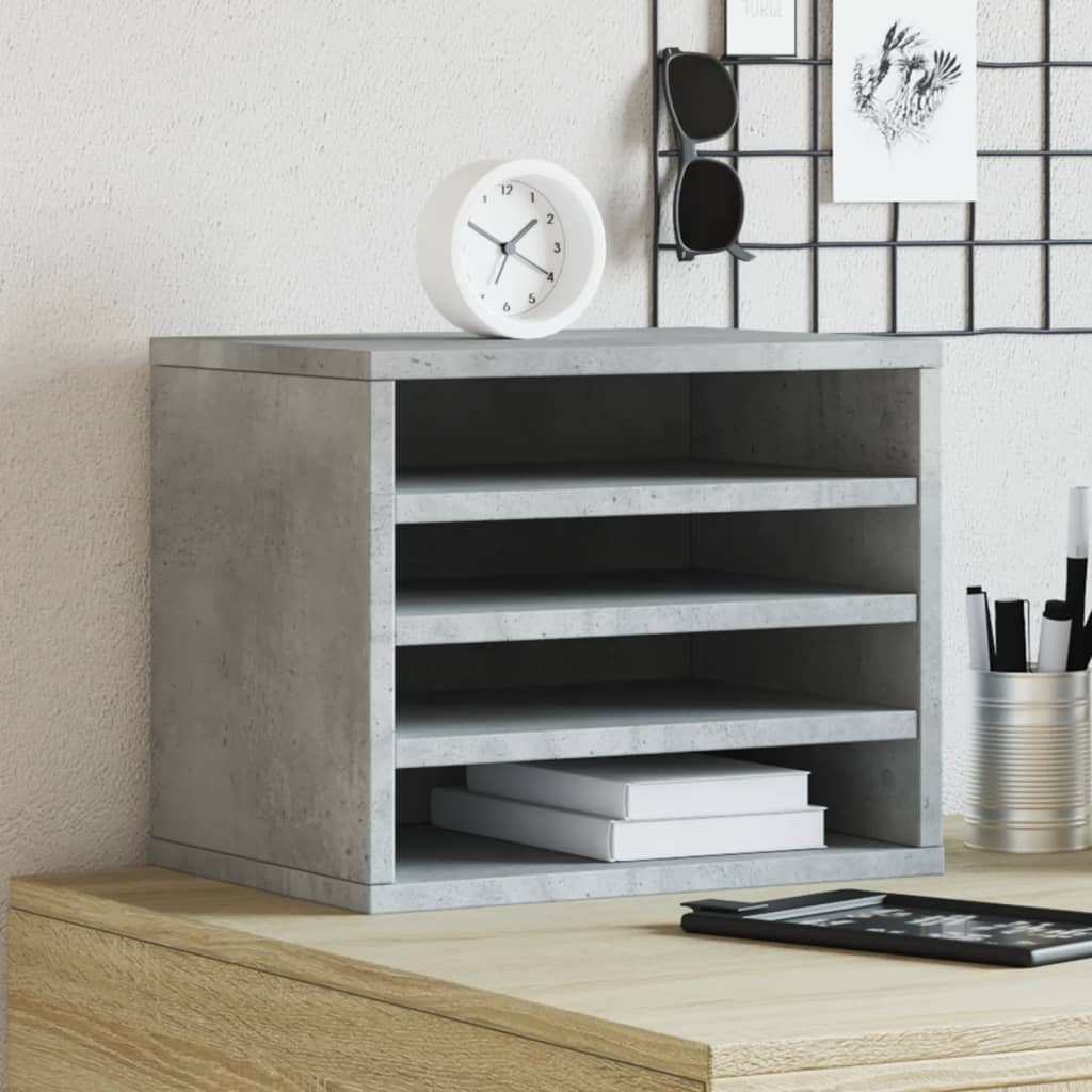 Desk Organiser Concrete Grey 36x26x29.5 cm Engineered wood - Design Hut