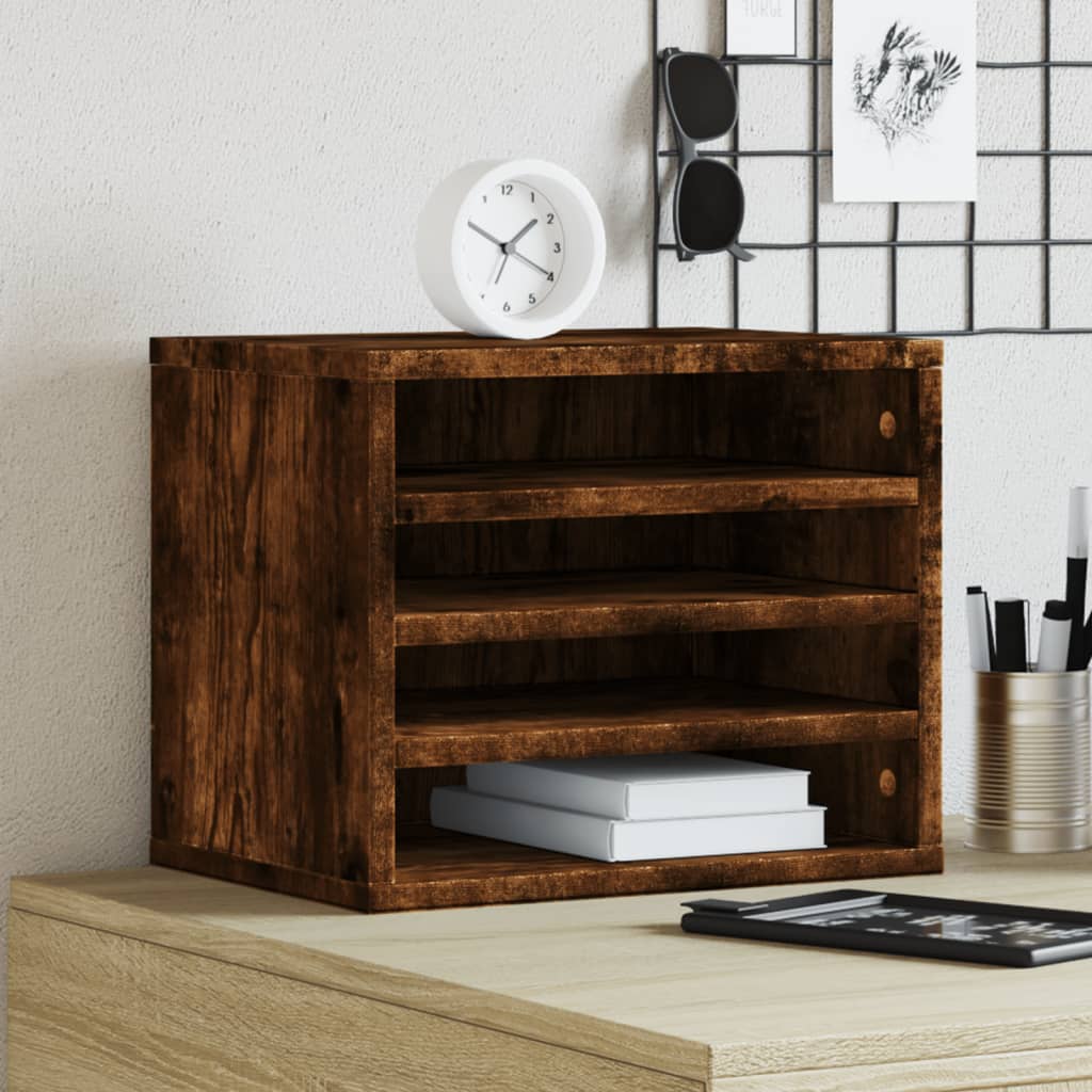 Desk Organiser Smoked Oak 36x26x29.5 cm Engineered wood - Design Hut