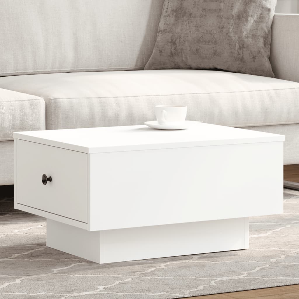 Coffee Table White 60x45x31 cm Engineered Wood - Design Hut
