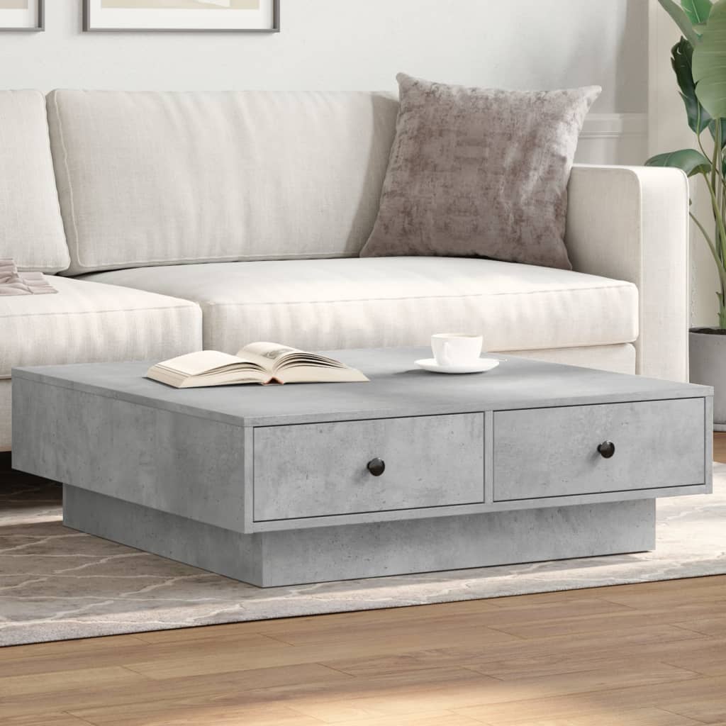 Coffee Table Concrete Grey 90x90x28 cm Engineered Wood - Design Hut
