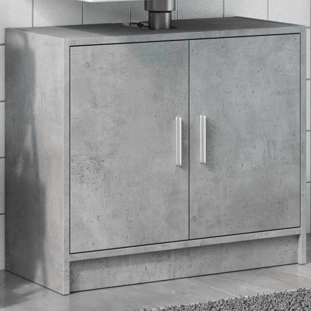 Sink Cabinet Concrete Grey 63x29x55 cm Engineered Wood - vid-848097 - Discount Dealers