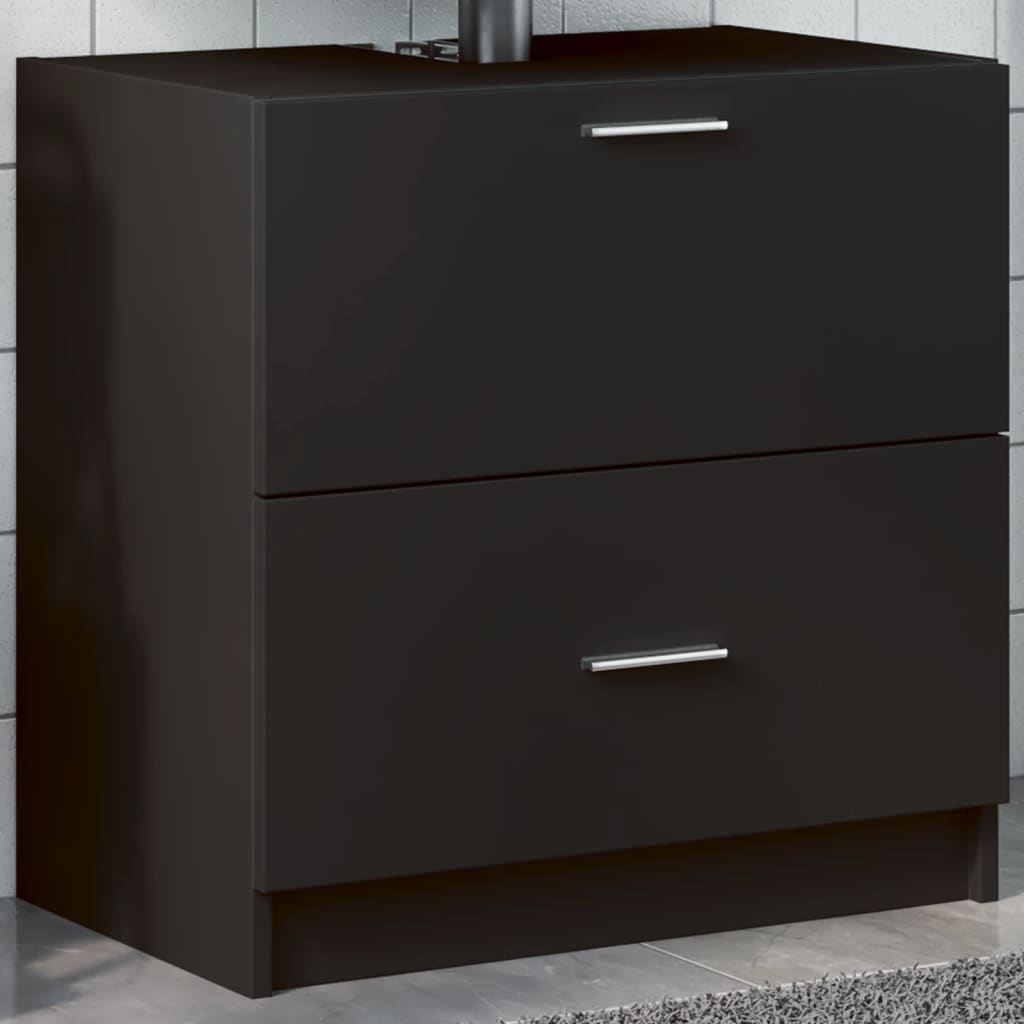 Sink Cabinet Black 59x37x59 cm Engineered Wood - Discount Dealers