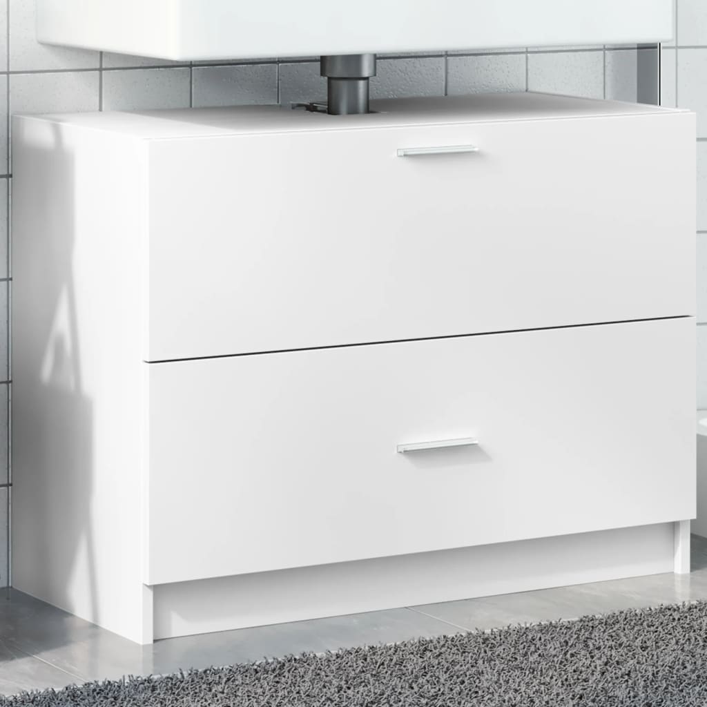 Sink Cabinet White 78x37x59 cm Engineered Wood - Discount Dealers