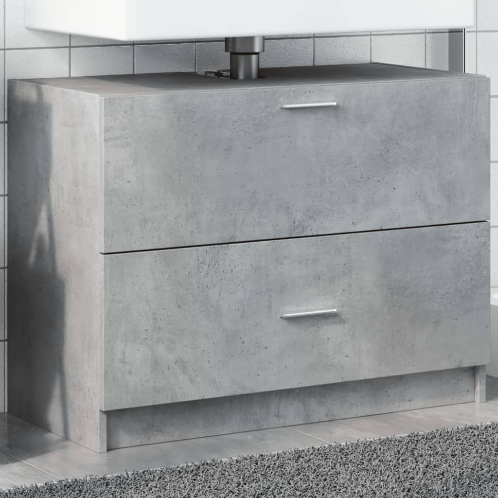 Sink Cabinet Concrete Grey 78x37x59 cm Engineered Wood - Discount Dealers
