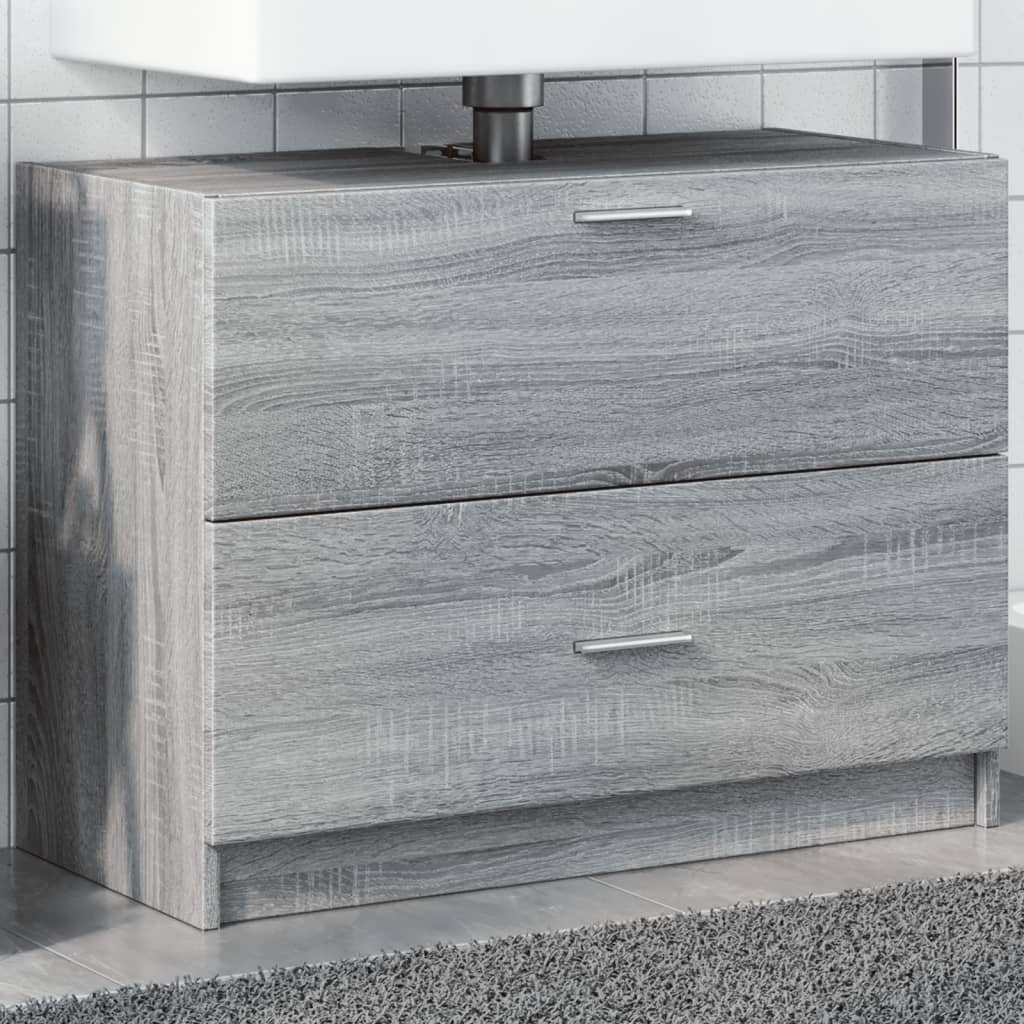 Sink Cabinet Grey Sonoma 78x37x59 cm Engineered Wood - Discount Dealers