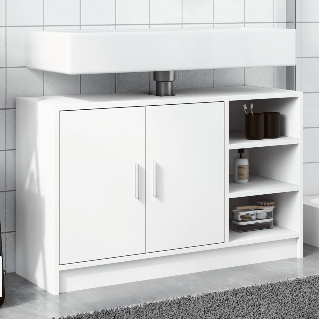 Sink Cabinet White 90x29x55 cm Engineered Wood - Discount Dealers