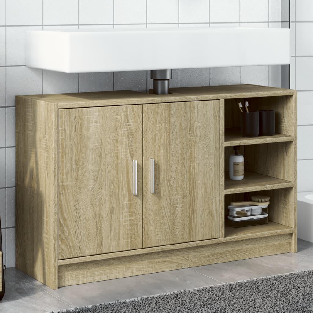 Sink Cabinet Sonoma Oak 90x29x55 cm Engineered Wood - Discount Dealers