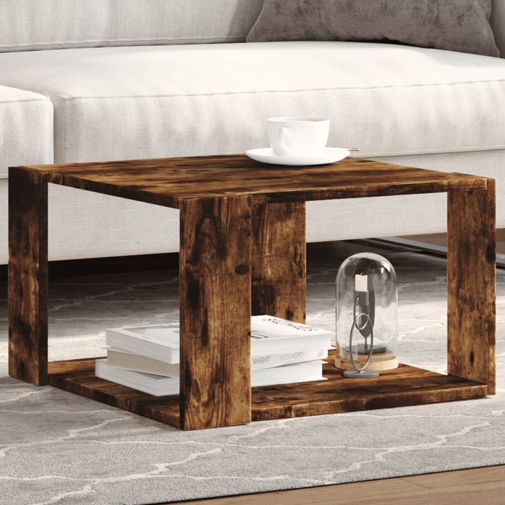 Coffee Table Smoked Oak 51.5x51.5x30 cm Engineered Wood - R and M Furniture