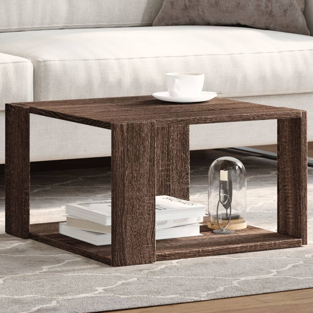 Coffee Table Brown Oak 51.5x51.5x30 cm Engineered Wood - Design Hut