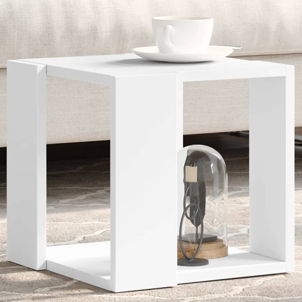 Coffee Table White 32x32x30 cm Engineered Wood - Design Hut
