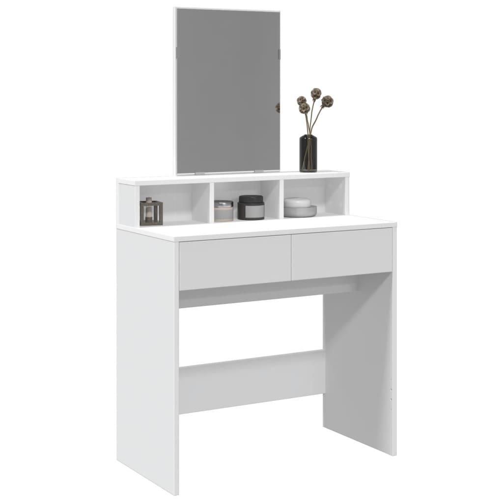 Dressing Table with Mirror White 80x41x144.5 cm - Charlotte Dunes