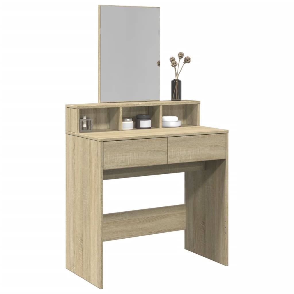 Dressing Table with Mirror Sonoma Oak 80x41x144.5 cm - Charlotte Dunes