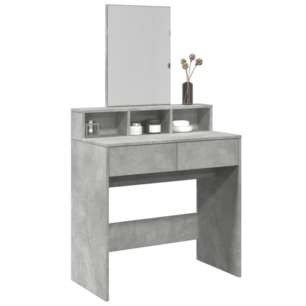 Dressing Table with Mirror Concrete Grey 80x41x144.5 cm - Charlotte Dunes