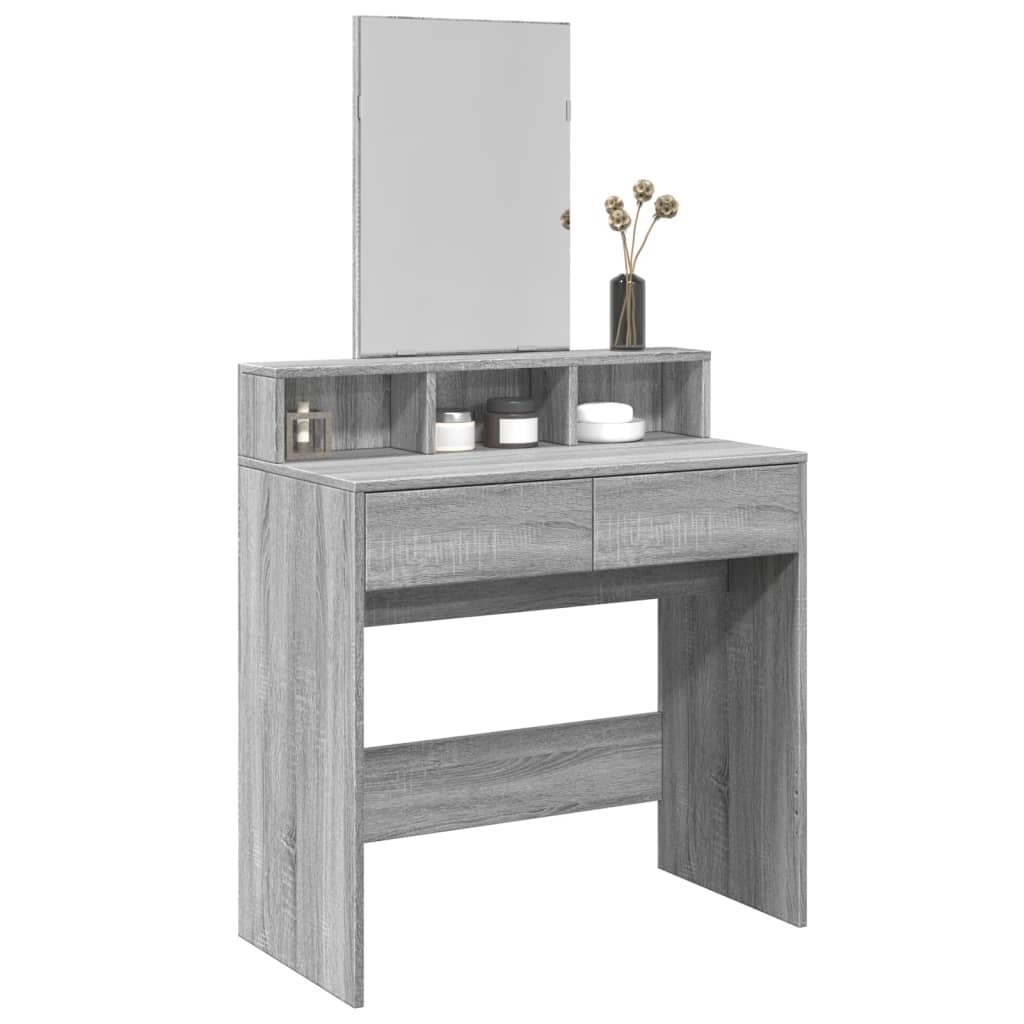 Dressing Table with Mirror Grey Sonoma 80x41x144.5 cm - Charlotte Dunes