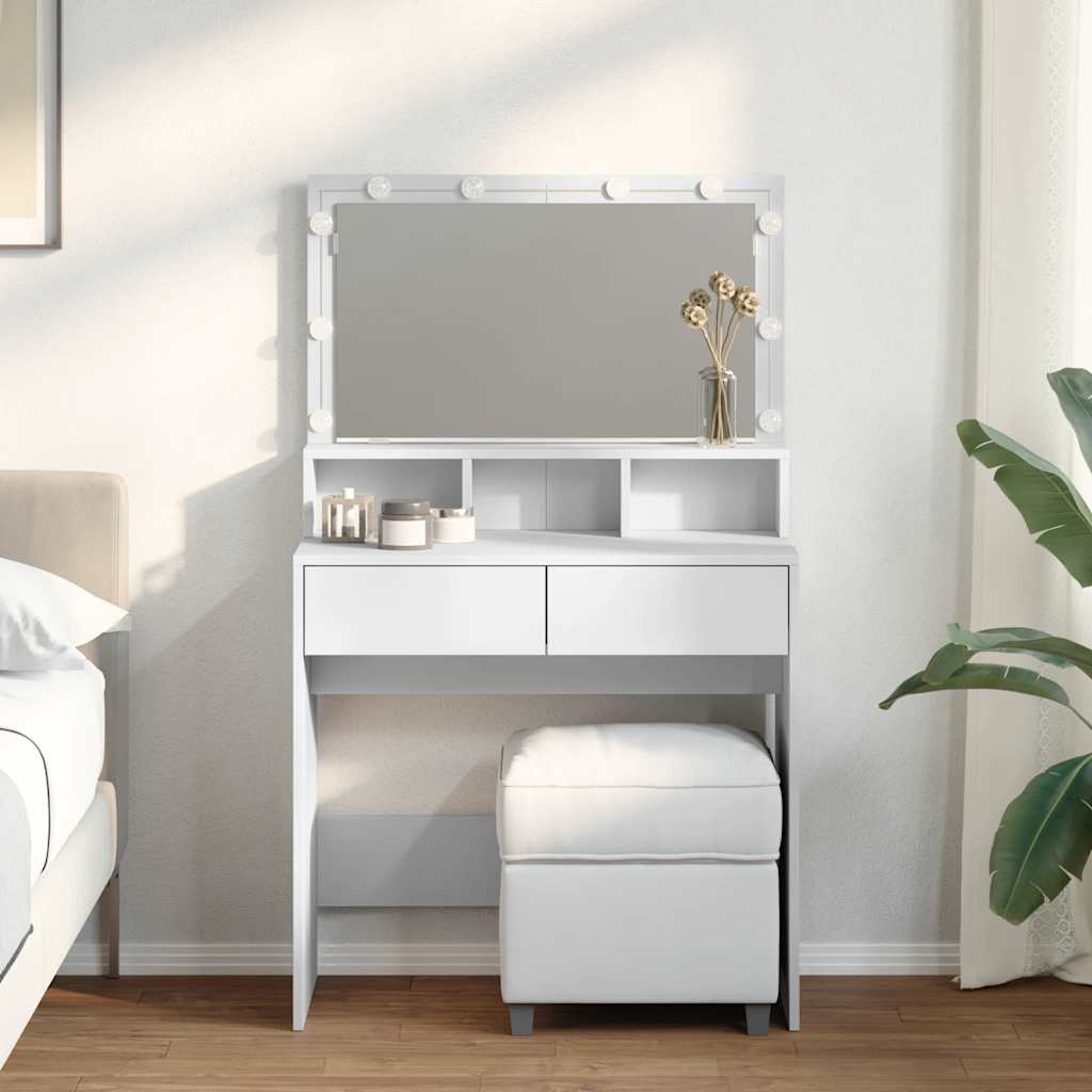 Dressing Table with LED White 80x41x134.5 cm - R and M Furniture