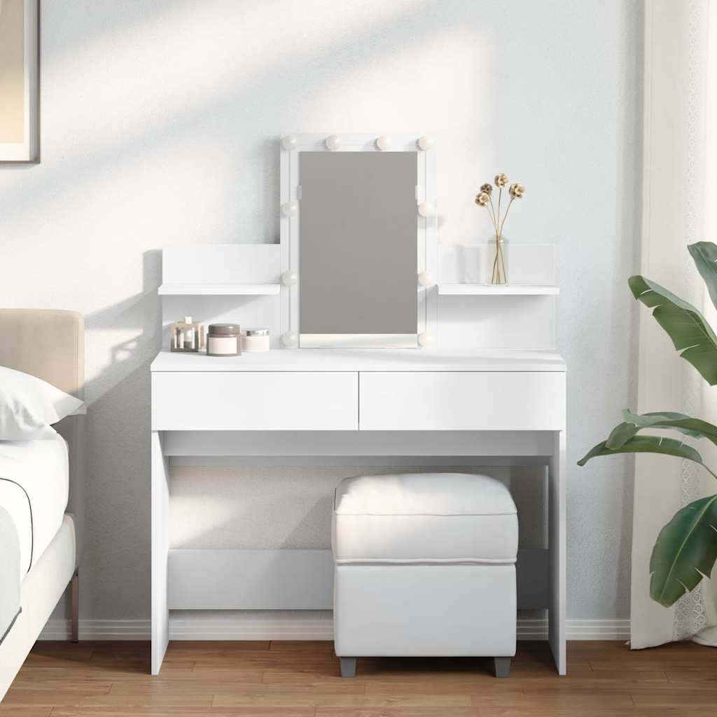 Dressing Table with LED White 100x40x130 cm - R and M Furniture