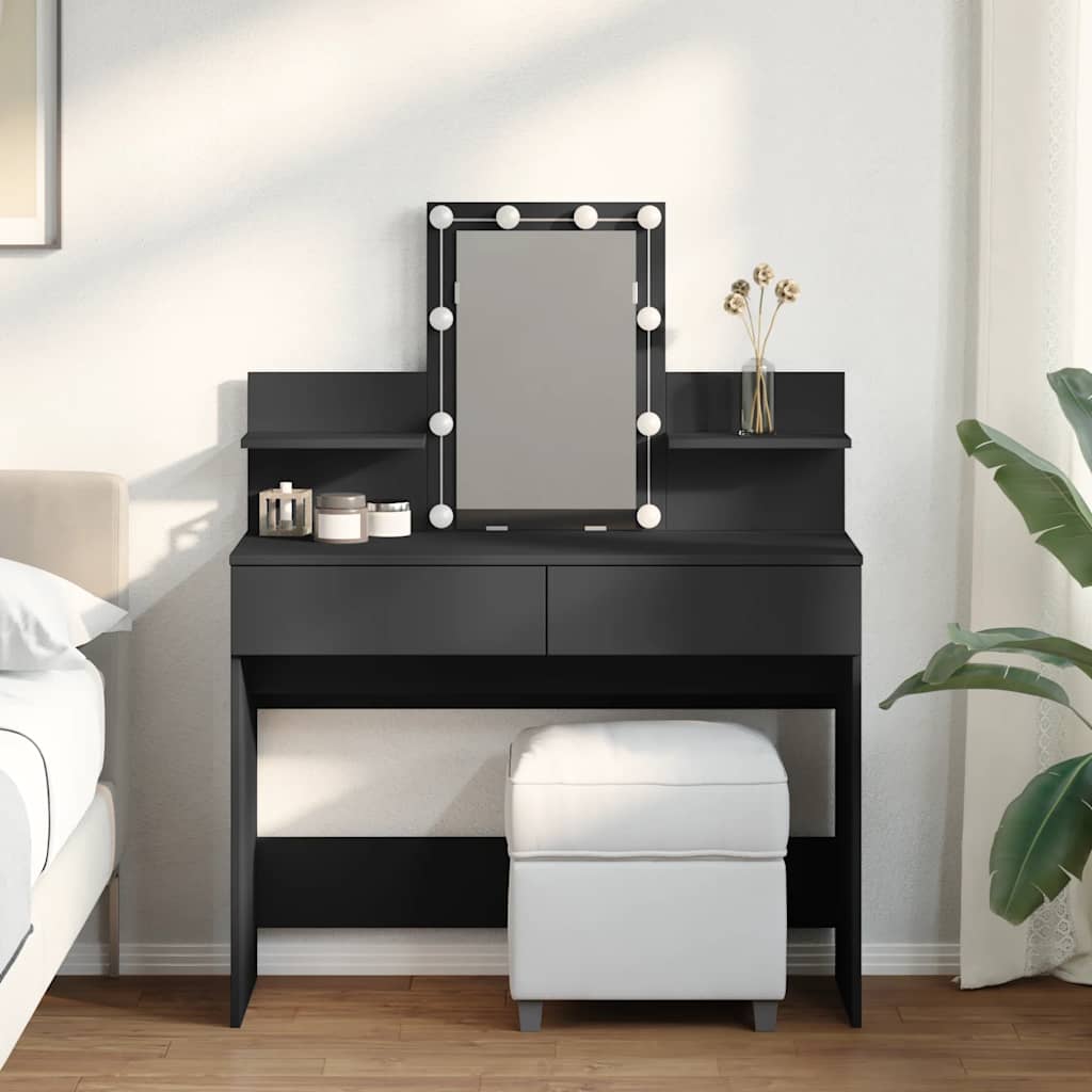 Dressing Table with LED Black 100x40x130 cm - Sid & Sam