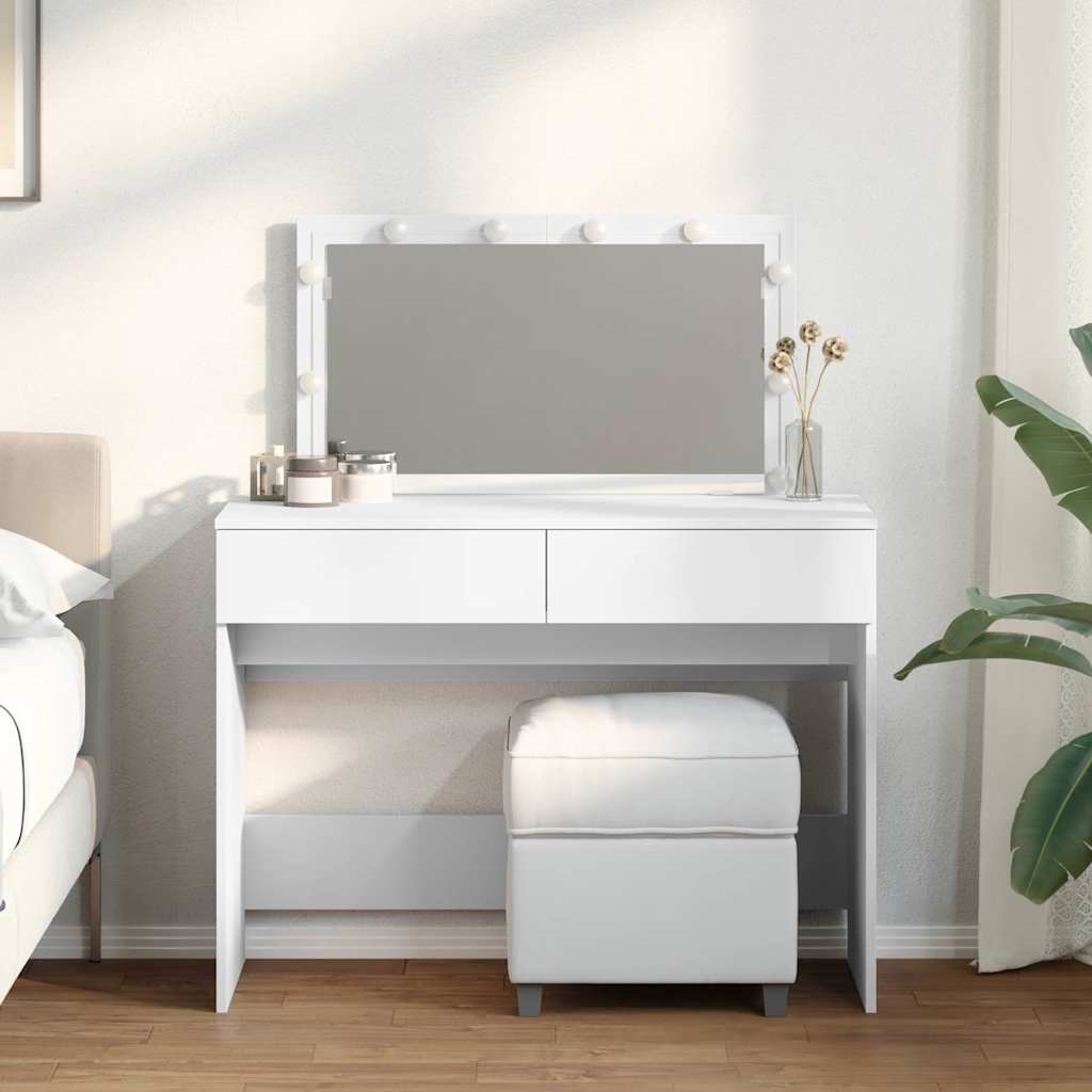 Dressing Table with LED White 100x40x120 cm - Sid & Sam