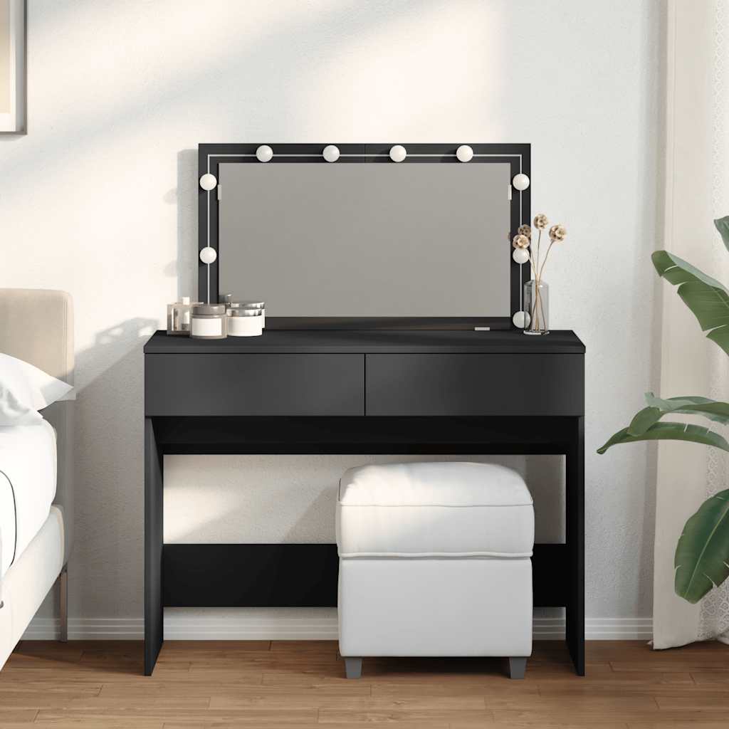 Dressing Table with LED Black 100x40x120 cm - Sid & Sam