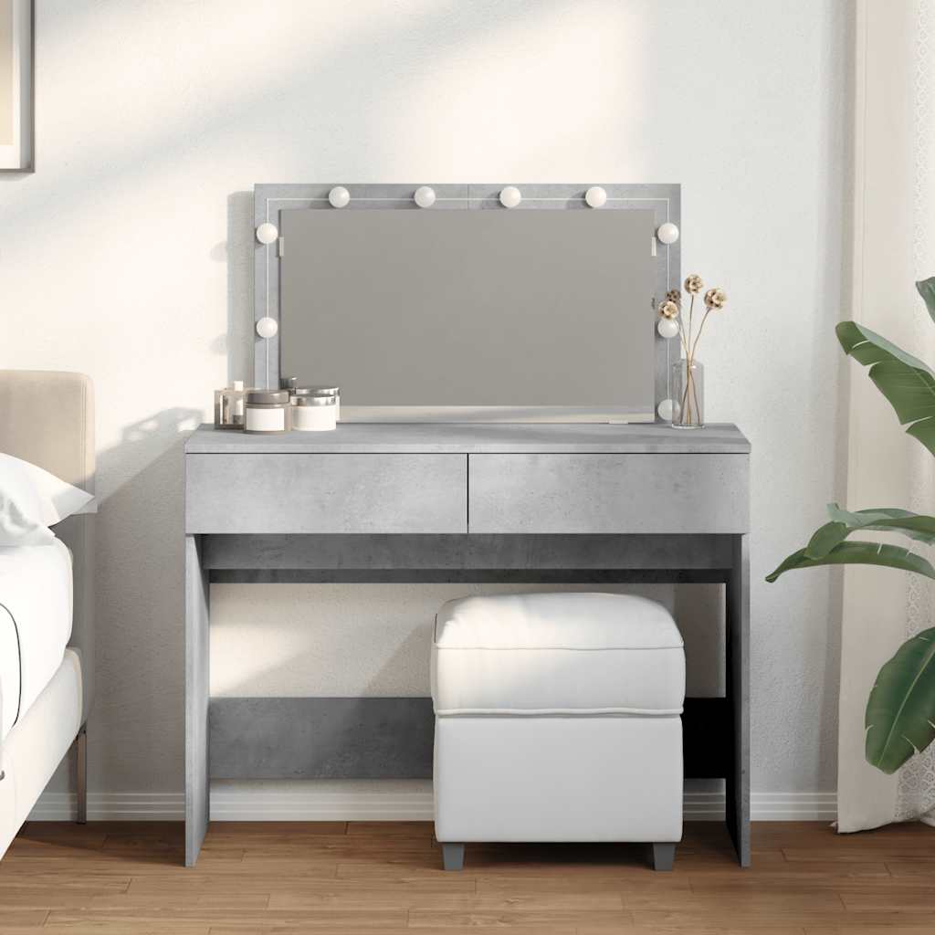 Dressing Table with LED Concrete Grey 100x40x120 cm - Sid & Sam