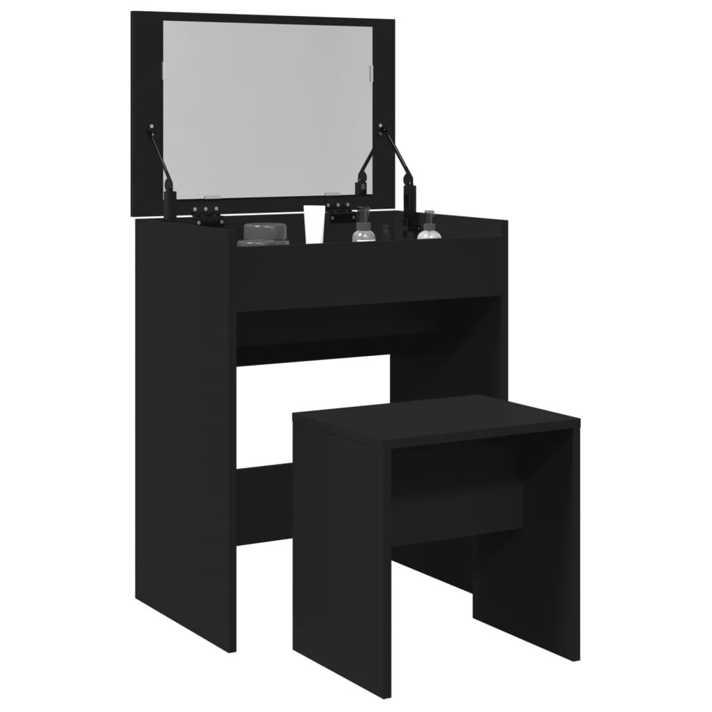 Dressing Table and Stool Black 60x40x113.5 cm - Decor Base