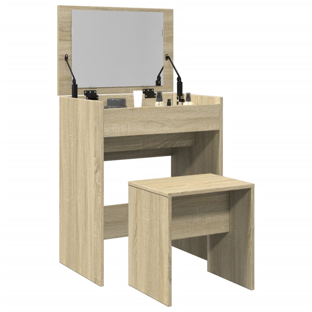 Dressing Table and Stool Sonoma Oak 60x40x113.5 cm - Decor Base