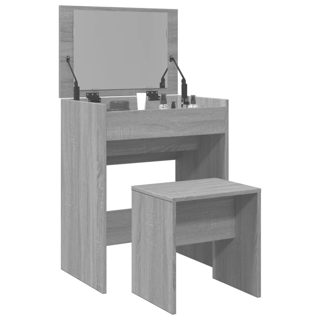 Dressing Table and Stool Grey Sonoma 60x40x113.5 cm - Decor Base