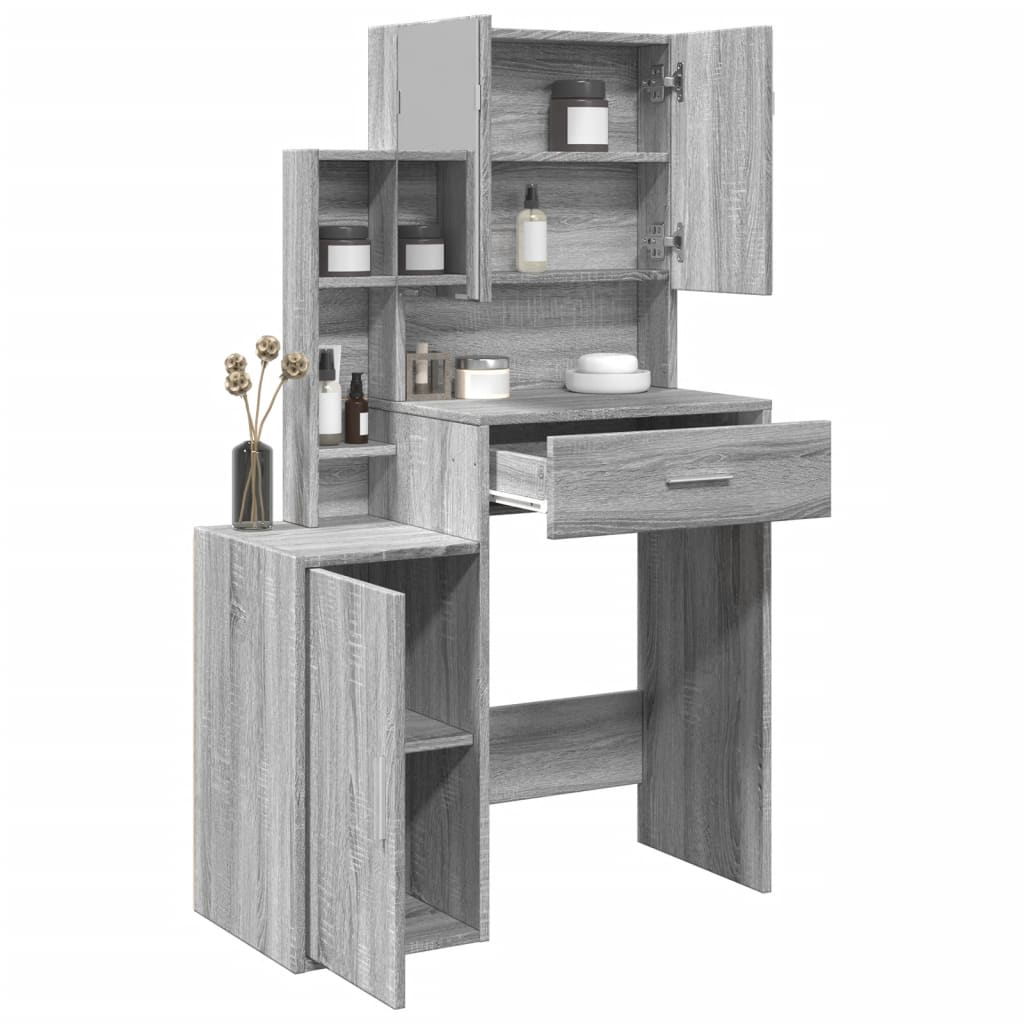 Dressing Table with Cabinet Grey Sonoma 80x35x132 cm - Charlotte Dunes