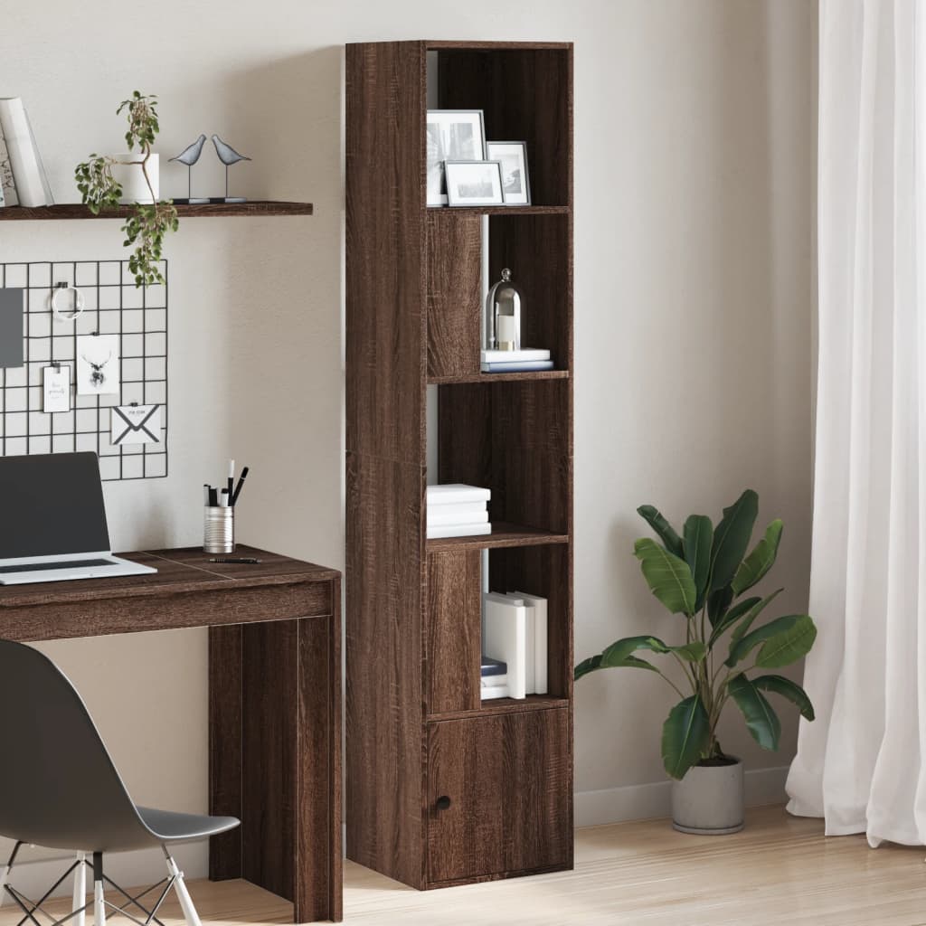 Bookcase Brown Oak 40x36x189 cm Engineered Wood - Charlotte Dunes